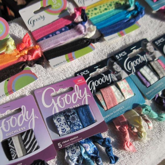 5 Goody Ribbon Elastics Shiny Pink White Spring - Picture 7 of 14